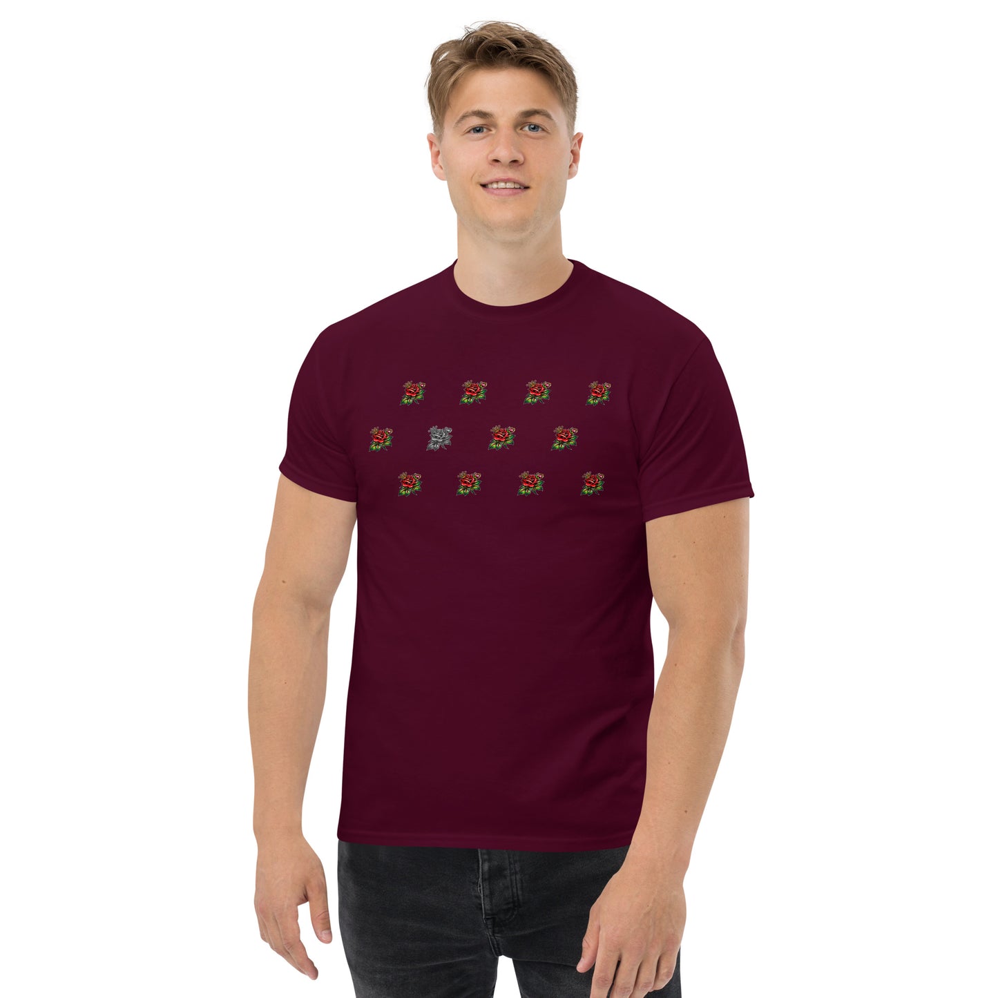 SGE -T-shirt -Dozen King Roses -Front -Black