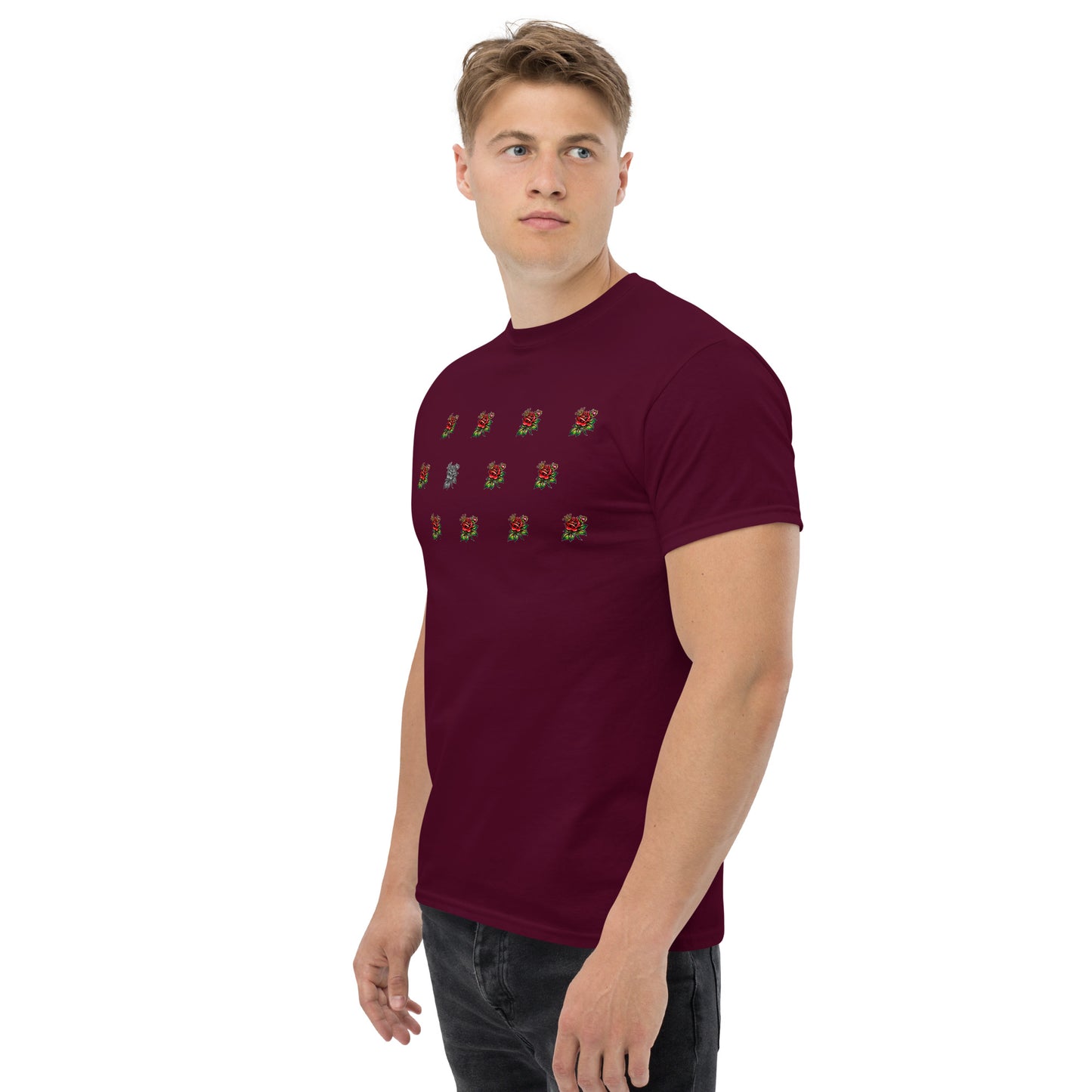 SGE -T-shirt -Dozen King Roses -Front -Black