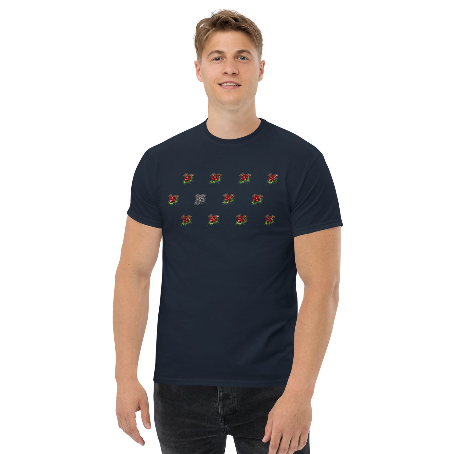 SGE -T-shirt -Dozen King Roses -Front -Black