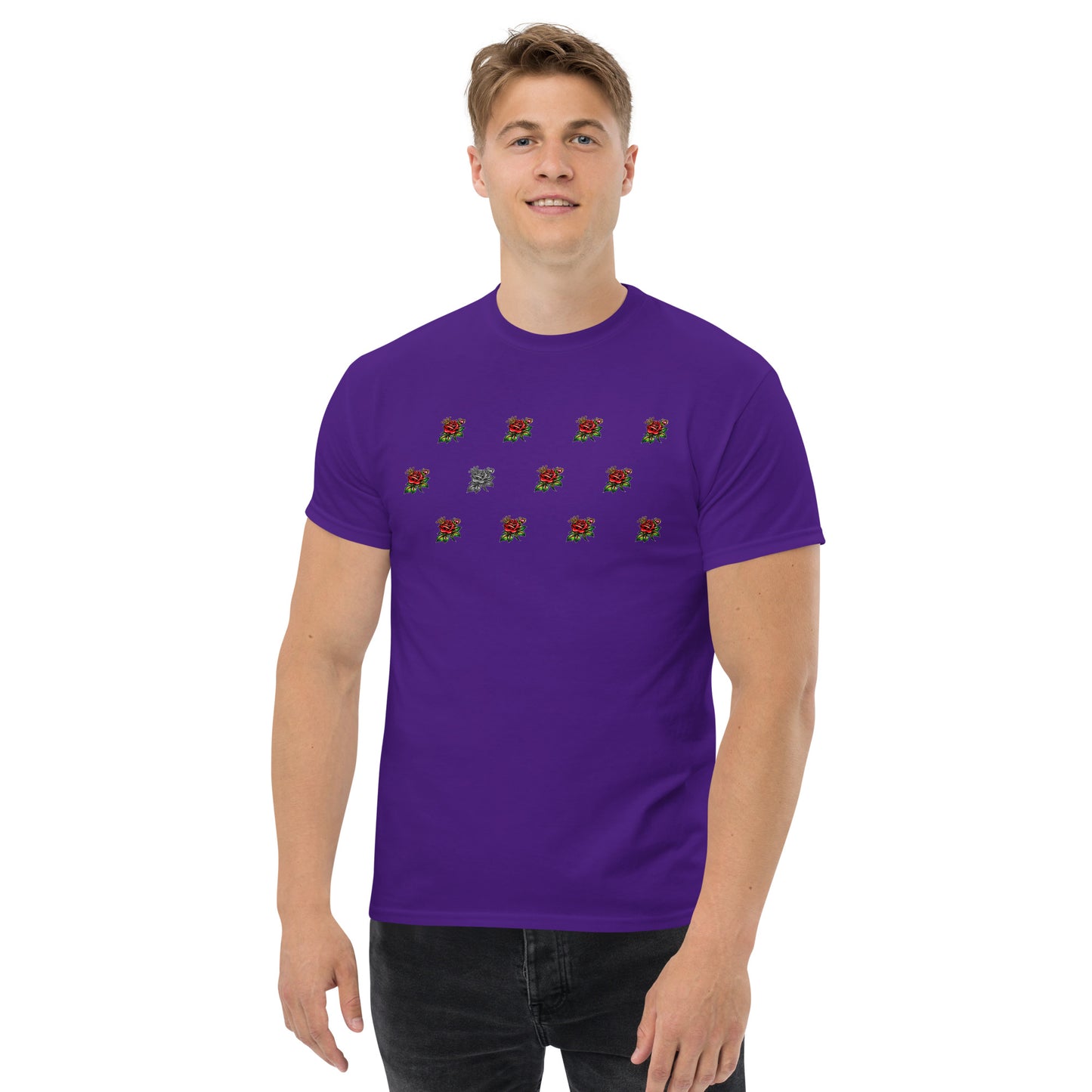 SGE -T-shirt -Dozen King Roses -Front -Black