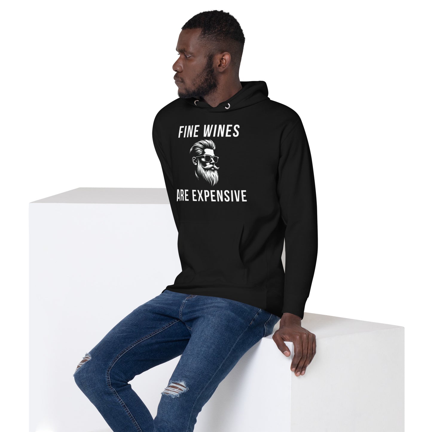 SGE -Hoodie -Fine Wines Are Expensive -Front -Black