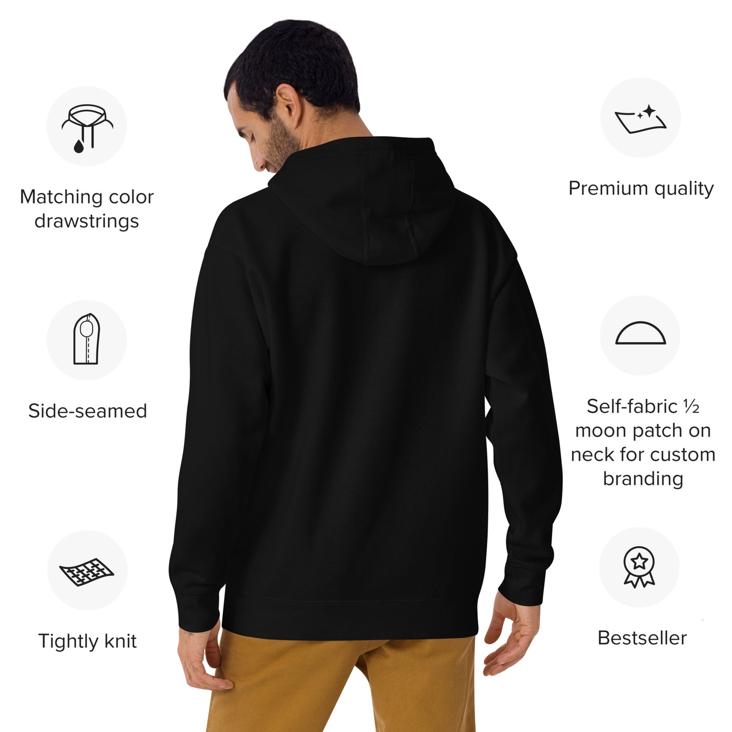 Z-MDR Black Embroidery Unisex Hoodie