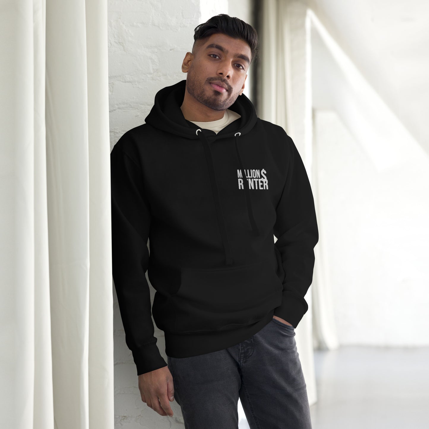 Z-MDR Black Embroidery Unisex Hoodie