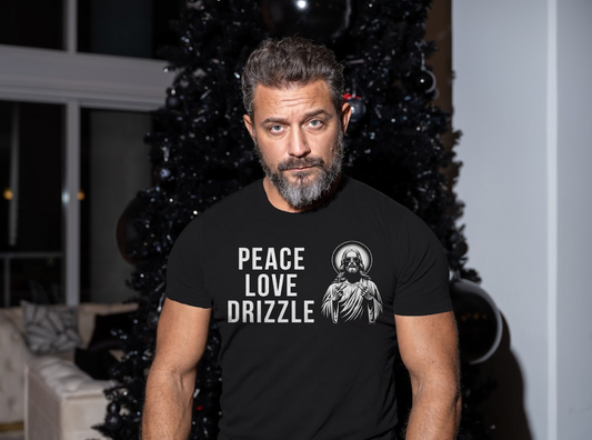 SGE -T-shirt -Peace Love Drizzle -Front -Black