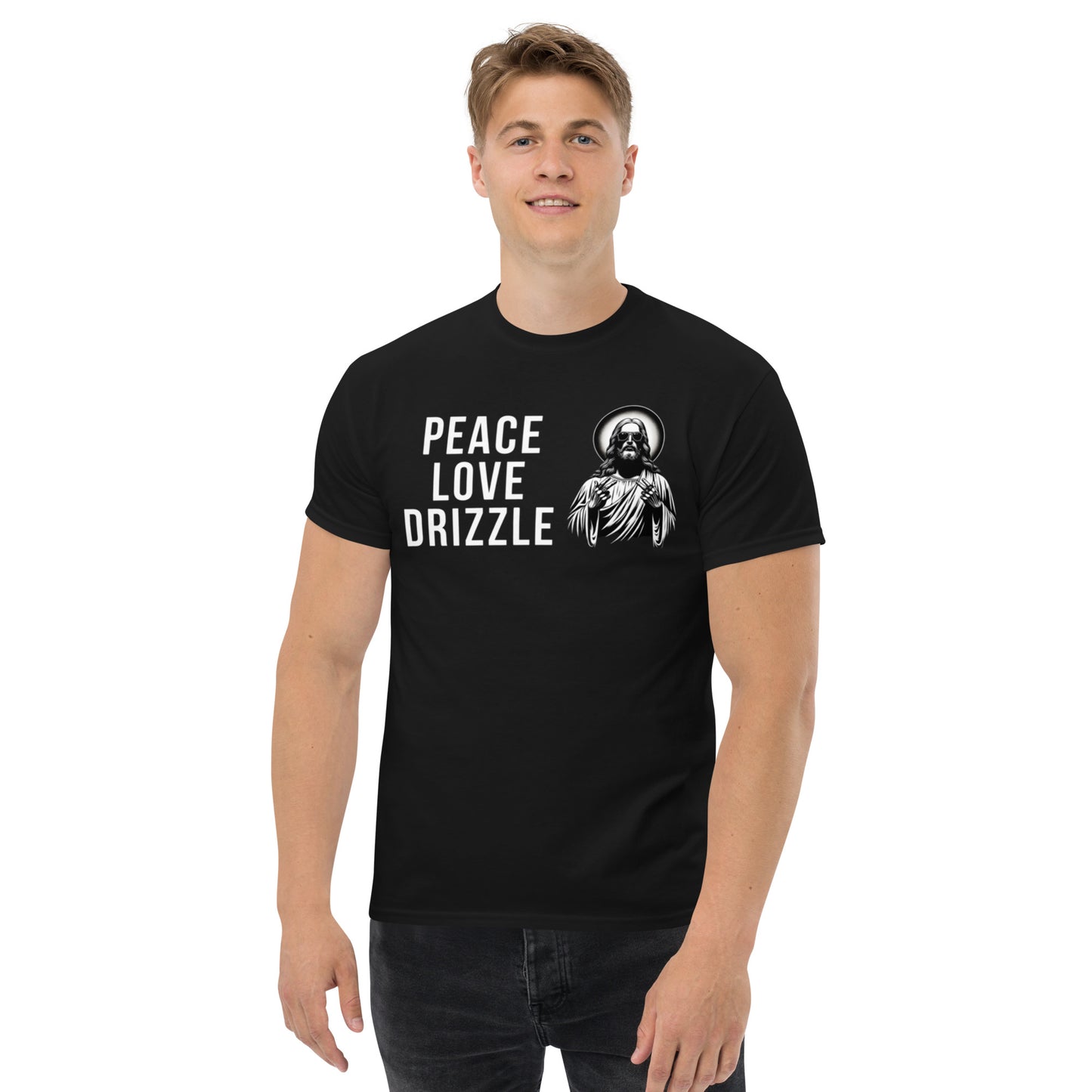 SGE -T-shirt -Peace Love Drizzle -Front -Black