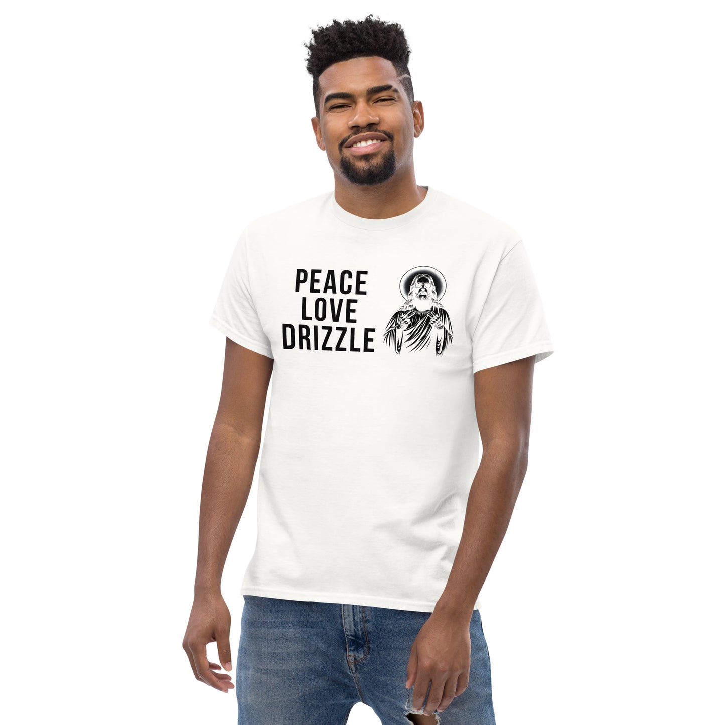 SGE -T-shirt -Peace Love Drizzle -Front -White