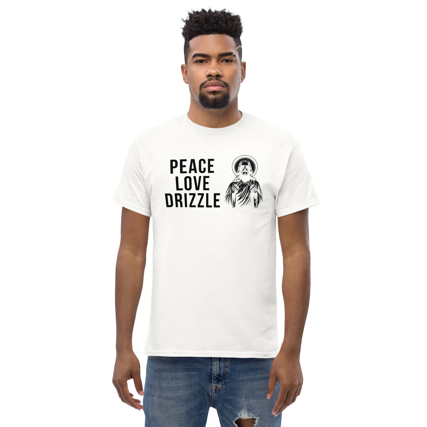 SGE -T-shirt -Peace Love Drizzle -Front -White